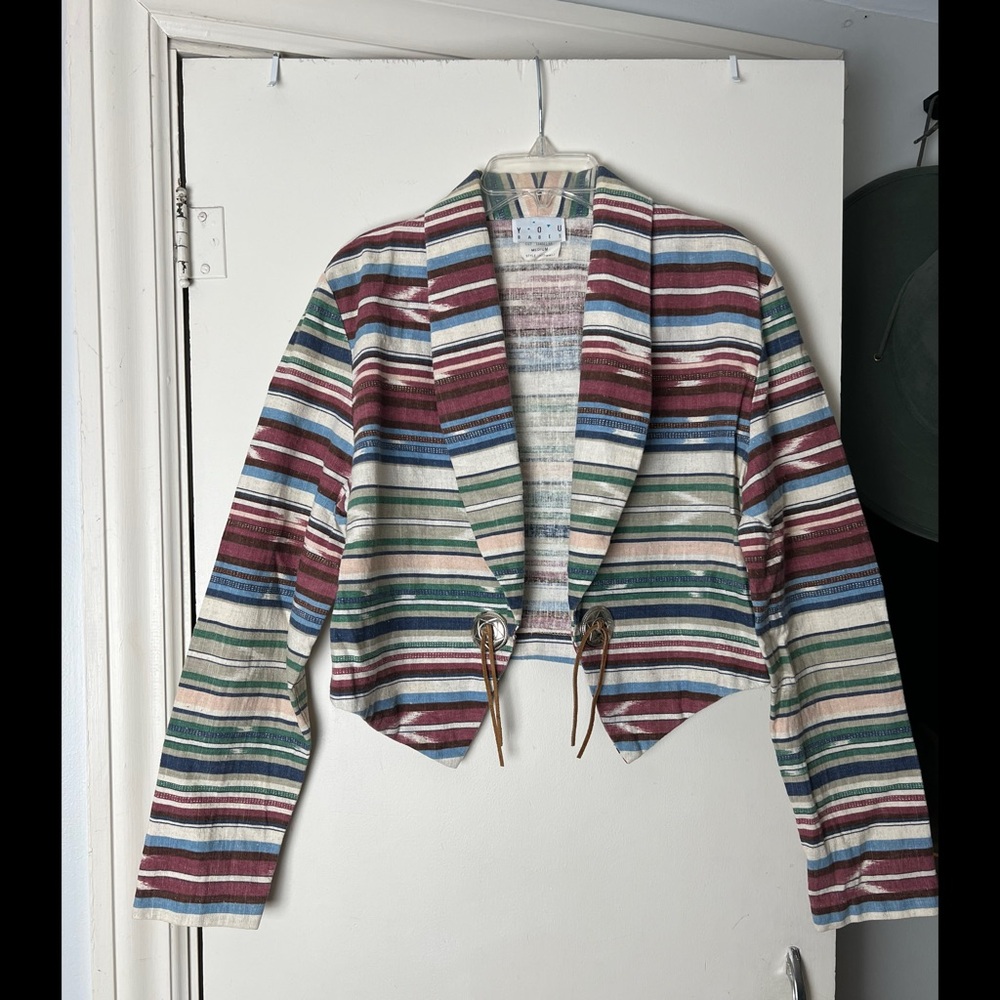 Vintage Western Linen Blend Blazer